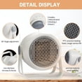 thumbnail image 4 of Calentador portátil pequeño para uso en interiores, mini calentador personal de cerámica de calentamiento rápido de 1000 W, dormitorio, oficina y uso en interiores, blanco, 4 of 5