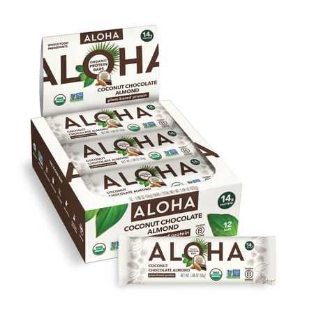 ALOHA Plant Based Coconut Chocolate Almond Protein Bar, 12 Ct