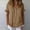 Khaki, variant on Blouses for Women Short Sleeve Shirts Casual Pink Cotton Linen Summer Shirt Relaxed Fit Ruffle V Neck Pullover Women's Tops
