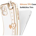thumbnail image 3 of for iPhone 11 Case Cute Love-Heart Plating Wristband Phone Cover for Women Girls Bling Soft Silicone Camera Lens Protection Bumper Shockproof Wrist Phone Case for iPhone 11 (6.1'') - White, 3 of 14