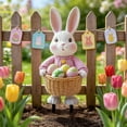 thumbnail image 4 of Easter Garden Pot Stake Decor with Eggs and Bunny Signs, Outdoor Yard Lawn Ornament, Easter Decor, Decorative Stake Signs for Patio, Planter and Spring Garden Decoration, 4.7*9.65in, White, 4 of 9