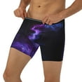 thumbnail image 3 of Salouo Purple And Blue Nebula Pattern Men's Boxer Briefs, Soft & Breathable Underwear Elastic Waistband Briefs for Men,1-Pack, 3 of 7