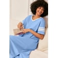 thumbnail image 3 of Ekouaer Long Nightgown, Womens V Neck Loungewear Oversized Sleepwear Loose Sleep Dress, 3 of 6
