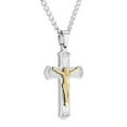 thumbnail image 4 of Men's Stainless Steel Yellow and White Finish Crystal Crucifix Cross Pendant - Believe by Brilliance, 4 of 4