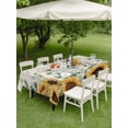 thumbnail image 3 of Outdoor Tablecloth with Umbrella Hole and Zipper, Sunflower Rectangle Table Cloth 60x120 Inch Waterproof Tablecloth, Yellow Floral Pastoral Botanical Leaves Rustic Picnic Table Cover for Patio, 3 of 7