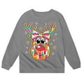 thumbnail image 4 of gcong Christmas Sweatshirt for Kids Girls Long Sleeve Crewneck Pullover Santa Claus Reindeer Print Sweat Shirt Toddler Winter Shirt Fall Tops, 4 of 5