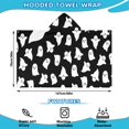 thumbnail image 2 of Black Halloween Ghosts with Boo Hooded Bath Towel，50"x30" for Ages 3 To 12 Kids, Quick Dry Lightweight Soft Microfiber Hood Beach Towel Cover Up for Kids, 2 of 7
