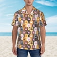 thumbnail image 2 of Sikiie Cat Paw (2) Print Men's Hawaiian Shirt, Summer Beach Button Pocket Short Sleeve T-Shirt,Large, 2 of 7