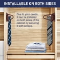 thumbnail image 4 of Sliding Tie Racks for Closet, 20 Tie Hanger for Men Pull Out Belt Hanger for Closet Storage Organizer with Slider, Side Mount Closet Holder Rail with 20 Hooks for Scarves Ties Belts(Brown), 4 of 6