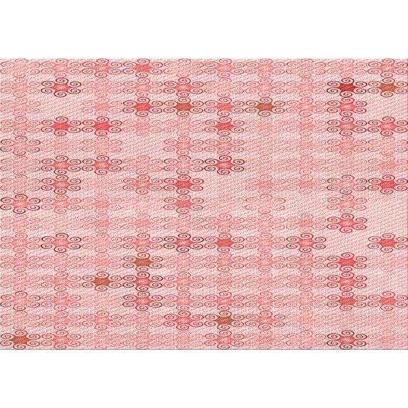 Ahgly Company Indoor Rectangle Patterned Light Red Pink Area Rugs, 3' x 5'