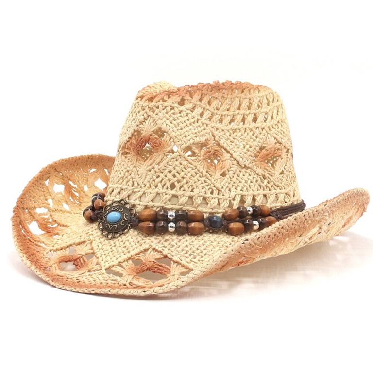Women Men Sun Hat Mens Cowboy Style Garden Hat UPF 50+ Wide 