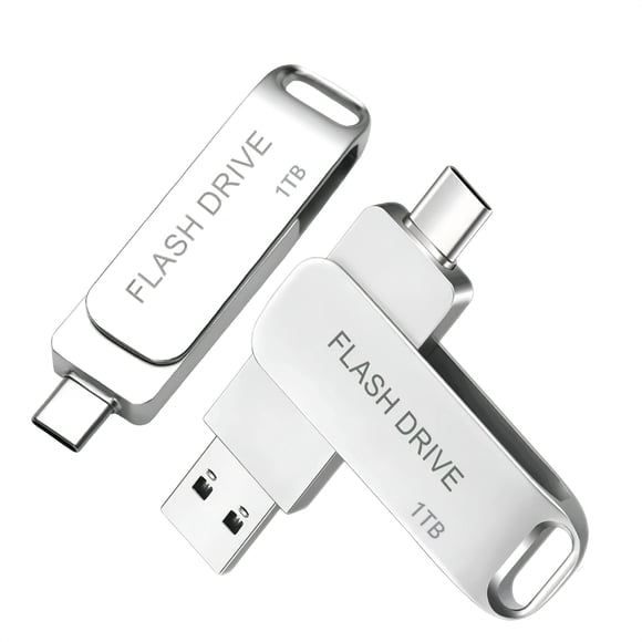 1T USB Flash Drive-2 in 1 Thumb Drive with USB and Type C Port-Compatible with Laptops PC Transfer Data