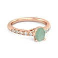 thumbnail image 2 of Solitaire 1.50 Ctw Emerald 925 Sterling Silver Rose Vermeil Floating Halo Bridal Women Valentines Day Gifts Ring, 2 of 3