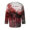 thumbnail image 3 of Camisas de Manga Larga para Hombres Imprimir Blusa de Manga Corta de Cuello Redondo, Camisas de Lino para Hombres, 3 of 4
