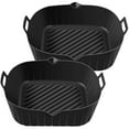 thumbnail image 2 of 2 ollas de silicona para freidora de aire con asa, forro reutilizable para freidora de aire resistente al calor, cesta de silicona para freidora de aire, bandeja cuadrada para hornear de 6,9 pulgadas,, 2 of 11