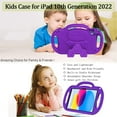 thumbnail image 3 of BMOUO Kids Case for iPad (A16) 11th Gen 11 Inch 2025 / iPad 10th Generation 10.9" 2022, iPad Air (M3/M2) 2025/2024 Shockproof Rugged Protective with Shoulder Strap/Handles/Kickstand Cover,Purple, 3 of 9