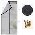 thumbnail image 2 of Mosquitera magnética para puerta de balcón, mosquitera con imán, el aire puede fluir libremente Puerta mosquitera para puerta de balcón para puertas/terrazas/ventanas, negro, 2 of 8