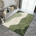 thumbnail image 3 of Nordic Gradient Emerald Green Area Rug, Abstract Golden Geometric Lines Indoor Rugs, with Anti-Slip Easy Clean Carpet for Living Room Bedroom Kitchen Dining Room Home Office-5x6ft, 3 of 7