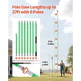 thumbnail image 2 of Manual High Branch Pruner 3.87 to 27 ft Telescopic Pole with Sharp 65Mn Steel Blade Lightweight Fiberglass Handle for Palm Tree and Shrub Pruning, 2 of 6