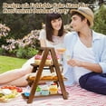 thumbnail image 5 of 3 Tier Wooden Cupcake Stand with Swing and Flower Decoration, Large Dessert Stands with Serving Tray, Removable Trays,  (Dark Brown), 5 of 7