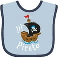 thumbnail image 3 of Inktastic Lil' Pirate Pirate Ship, Blue Bandana Boys or Girls Baby Bib, 3 of 4