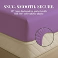 thumbnail image 5 of Sacred Thread Rayon Derived from Bamboo Sheets Split King Size, 18'' Deep Pocket Cooling Sheets for Hot Sleepers, 7 PC Cooling Sheets (Split King Size) (English Lavender), 5 of 9