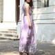 thumbnail image 4 of Vestido largo de cintura con lazo sin mangas de Harter con estampado informal de moda para mujer Fridja  hjkh1334, 4 of 8