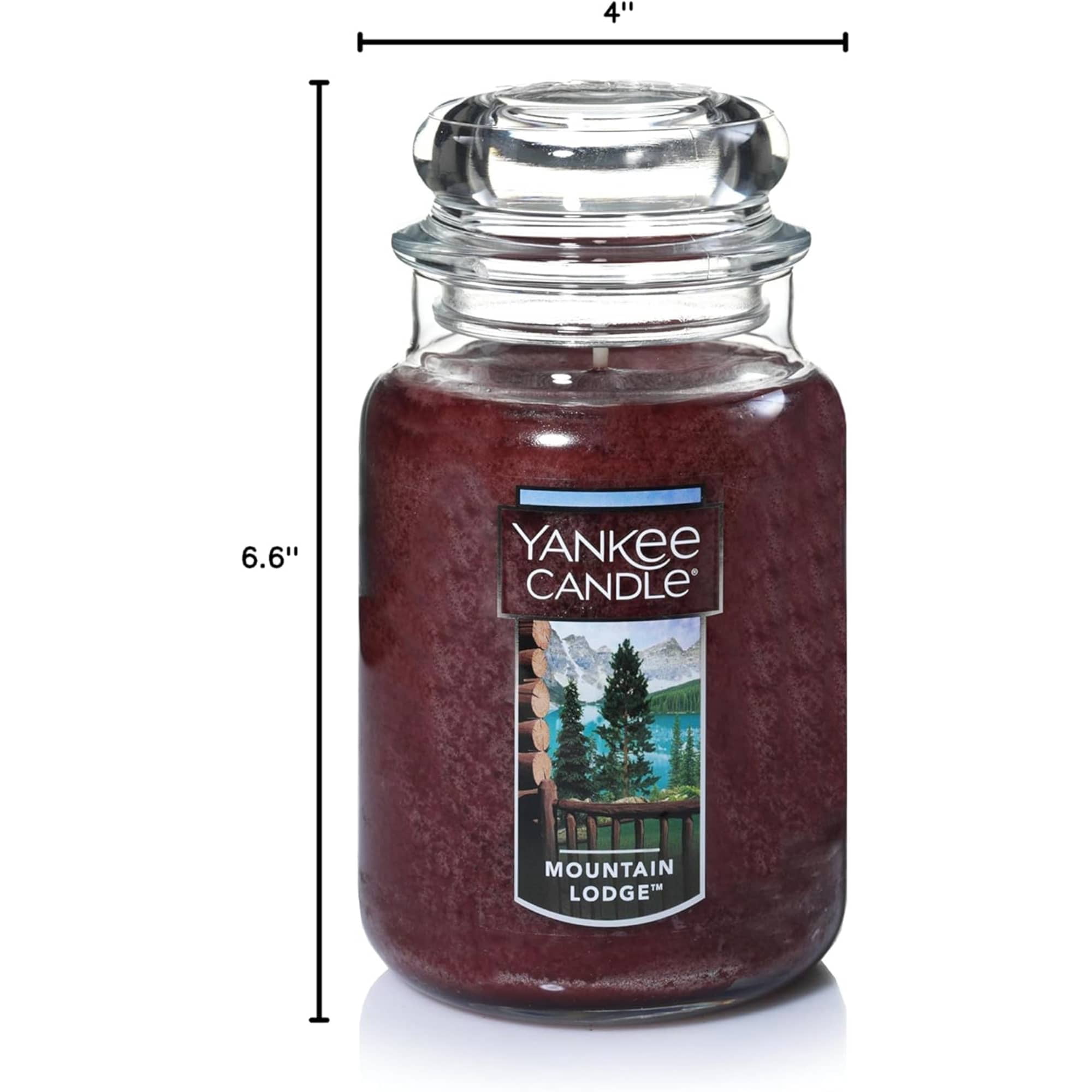 Yankee Candle Mountain Lodge Scented Classic 22oz Large Jar Single Wick Aromatherapy Candle Over 110 Hours of Burn Time Apothecary Jar Fall Scented for Home