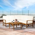 thumbnail image 2 of Outsunny 6 Pc Outdoor Patio Sectional Set, Cream Acacia Wood, 2 of 8