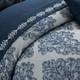 thumbnail image 4 of Lanco Blue Comforter Set Queen Size , Clip Jacquard Bedding Set , 10 Piece , Damask All Season Comforter, 4 of 7