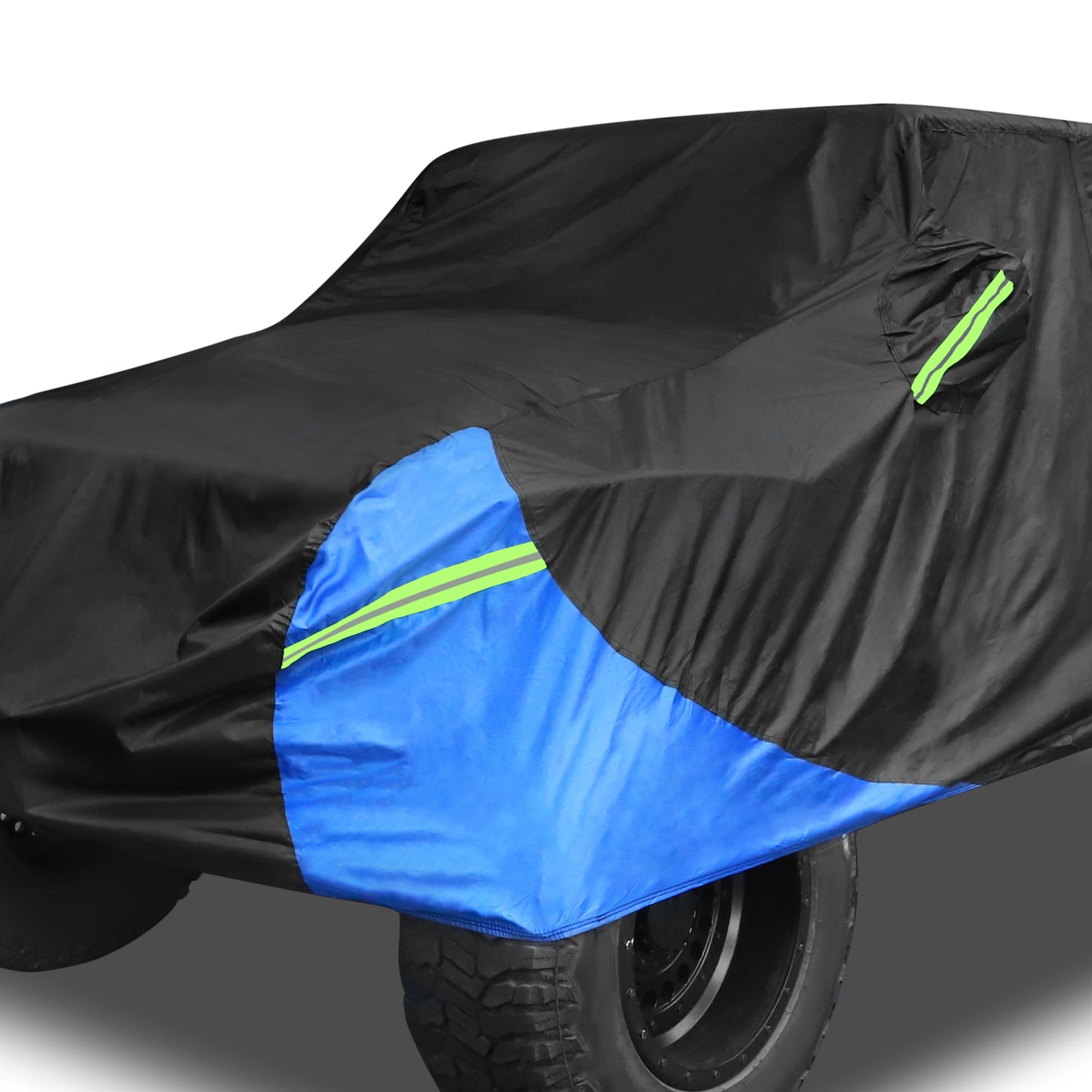 Unique Bargains Car Cover for Jeep Wrangler JK JL 2 door 07-21 210D Outdoor Black Blue