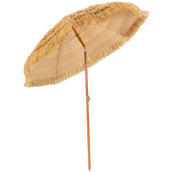 Topbuy Beach Umbrella Outdoor Patio Sun Shelter with Tilt Sand Anchor for Beach Yard Poolside
