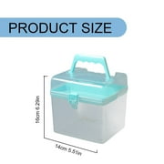 Multipurpose Plastic Craft Storage Containers with Removable Tray, Clear Plastic Storage Box with Lid & Handle, Easy Carry & Stack Small Storage Container, 1 Pcs, 6.29x5.51