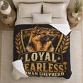 thumbnail image 5 of Proud German Shepherd Badge Emblem Artwork Loyal Fearless, Festive Pet Portrait Pattern, Warm Flannel Blanket for Cabin and Lodge, Dog Lovers Christmas Gift, Pet Lover Home Decor, 5 of 9