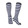 thumbnail image 4 of Balery Navy Blue And White Stripes Fun Novelty Socks Men'S Women'S Crew Socks Funny Crazy Novelty Socks Quirky And Cool Socks, 4 of 9