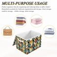 thumbnail image 6 of Yayeee Collapsible Cube Storage Bin with Lid Fabric Closet Decorative Basket with Handles, Yellow Geometric, 6 of 7
