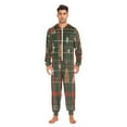 thumbnail image 5 of 1 Piece Adult Onesie Pajamas Cozy & Loose-Fit Sleepsuit Loungewear with Pockets Red and Green Plaid Small, 5 of 7