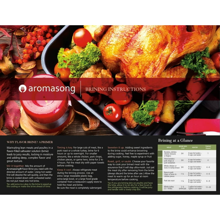 Aromasong Hot & Spicy Turkey Brine - 1 Lb Bag Of All-Natural Seasoning For Juicy Poultry, Pork & Beef