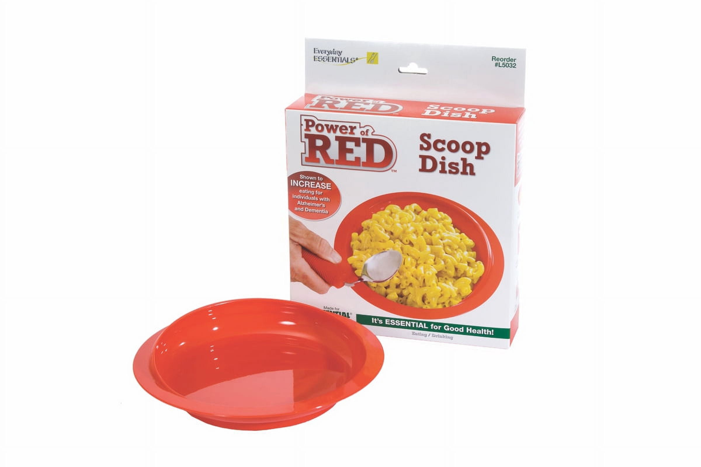 Essential Medical Supply Power of Red Complete Adaptive Dinnerware Setting for with Plate, Bowl, Cup, and Utensil Set