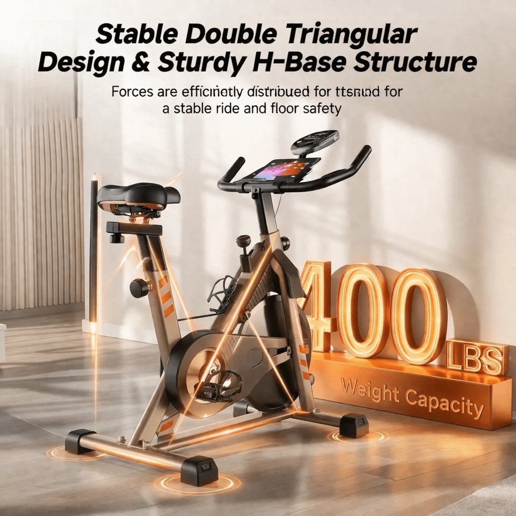 USLIM Magnetic Exercise Bike for Home, Silent Belt-Drive Stationary Bike with Brake Pad, Comfort Seat, 330 lb Capacity, Gray