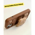 thumbnail image 3 of Kawaii 3D Teddy Bear Phone Case for 17 Pro (with Retractable Phone Stand & Grip) Cute Girly Cartoon Soft Silicone Phone Cover for Girls, Kids, Teens, and Women, Brown, 3 of 12