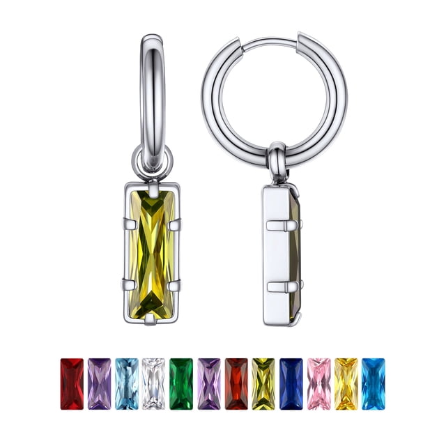 Pendientes colgantes PROSTEEL de Acero Inoxidable para mujeres y niñas Peridoto de agosto Cristal regalo de cumpleaños para Mamá Esposa