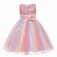 thumbnail image 2 of mgoYE Dresses for Girls Girls Dresses Sequin Flower Girls Party Dress Bridesmaid Ball Gown Wedding Tulle(Pink,8-9 Years), 2 of 8