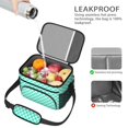 thumbnail image 4 of Blue and White Checkered Pattern Insulated Lunch Box for Women Men, Medium Leakproof Cooler Bag with Adjustable Strap, 10"x6.7"x8", 4 of 6