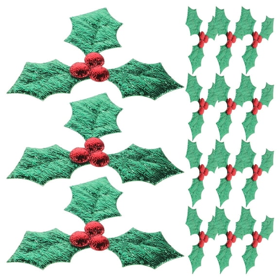 LEDMOMO 100Set Christmas Garland Decoration Applique Patches Green Cloth for Home Decor Holiday Use