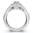 thumbnail image 3 of Pompeii 1 1/10Ct TDW Cushion Halo Engagement Wedding Ring Set 14k White Gold Lab Grown, 3 of 3