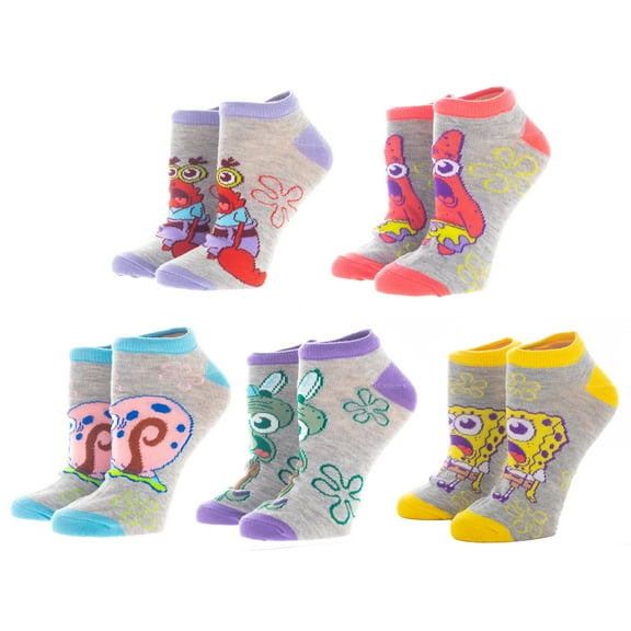 Spongebob Squarepants 5 Pair Ankle Socks for men