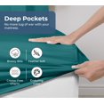 thumbnail image 2 of Royale Linens 100% Organic Cotton Fitted Sheet - Percale Weave - Super Soft Deep Pocket Bottom Sheets - Elastic Sheet King Cal Size - California King Fitted Sheets Only - (72"x84"+15", Teal), 2 of 9
