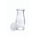 thumbnail image 2 of Old Fashioned Heavy Glass Half Pint Milk Bottle, Decanter Cream Server. With Lid (1 pack), 2 of 4