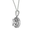 thumbnail image 2 of Precious Stars 14K White Gold Ladies 9-mm Round-cut Cubic Zirconia Halo Pendant with 16" Chain Necklace, 2 of 6